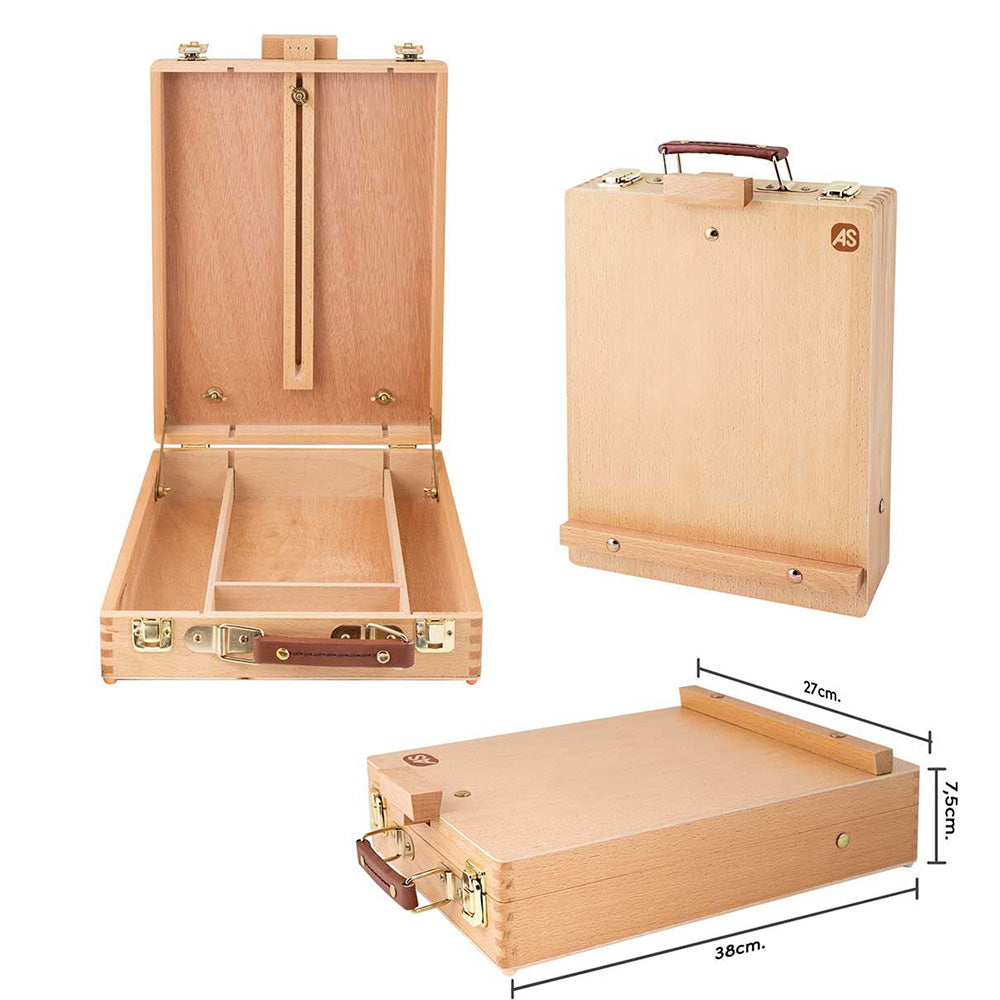 HappiHobbi Εργαστήριο Ζωγραφικής 5 Σε 1 Mε Ξύλινο Βαλιτσάκι-Καβαλέτο Για 9+ Χρονών