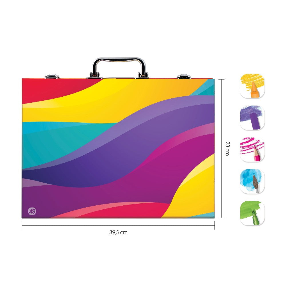 HappiHobbi Κασετίνα Ζωγραφικής Deluxe Rainbow Με 100 Αξεσουάρ Για 3+ Χρονών
