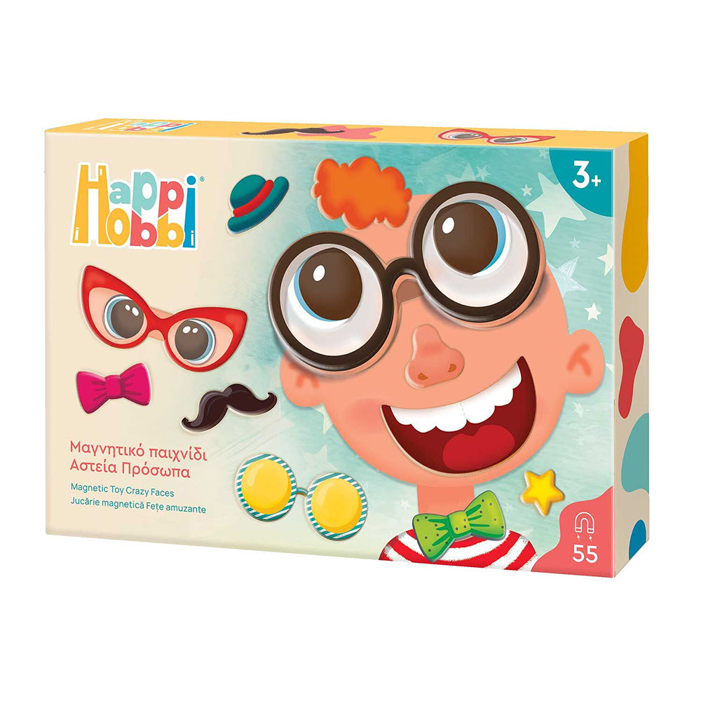 HappiHobbi Αστεία Πρόσωπα 55 Εκπαιδευτικοί Χάρτινοι Μαγνήτες Για 3+ Χρονών