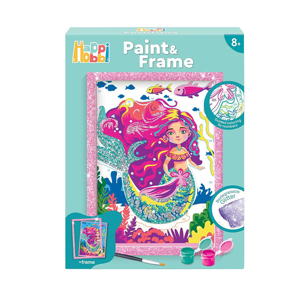 HappiHobbi Paint & Frame Paint by Numbers Mythical Mermaid Για Ηλικίες 8+ Χρονών
