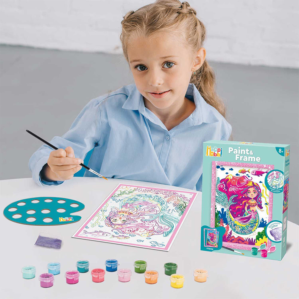 HappiHobbi Paint & Frame Paint by Numbers Mythical Mermaid Για Ηλικίες 8+ Χρονών