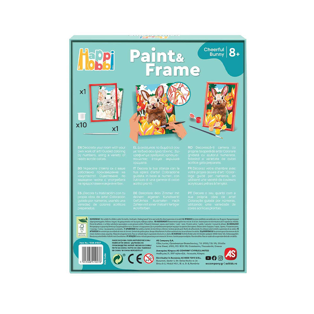 AS CompanyAS Happi Hobbi Paint & Frame Paint by Numbers Cheerful Bunny Για Ηλικίες 8+ Χρονώνpapell.gr