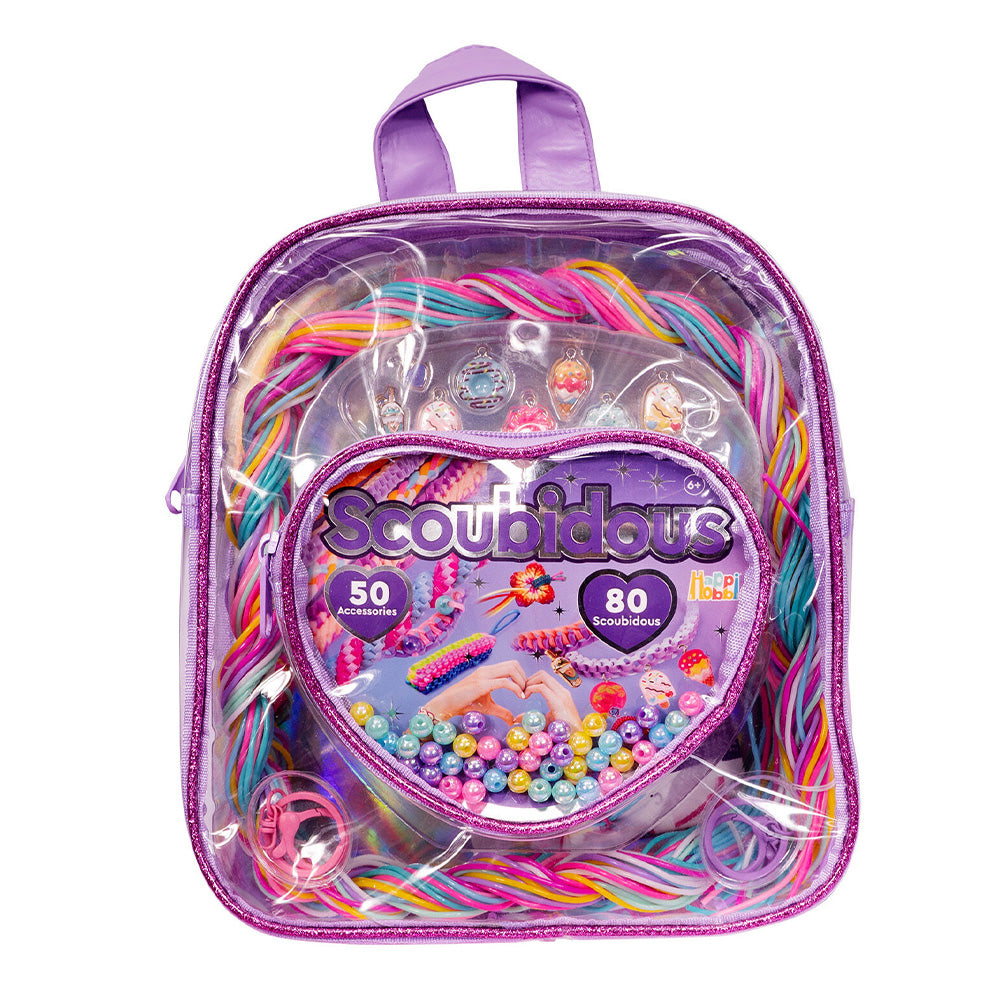 HappiHobbi Σακίδιο Πλάτης Με 80 Scoubidous & Αξεσουάρ Για 6+