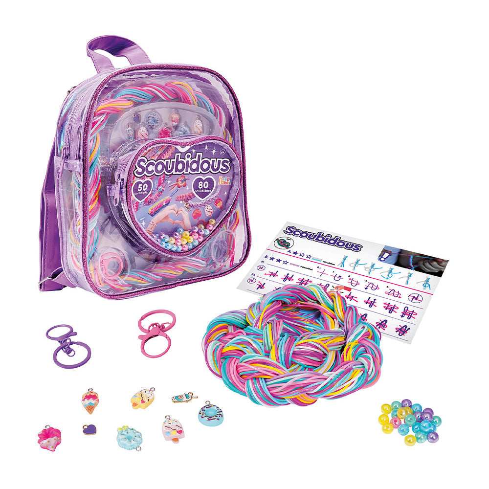 HappiHobbi Σακίδιο Πλάτης Με 80 Scoubidous & Αξεσουάρ Για 6+
