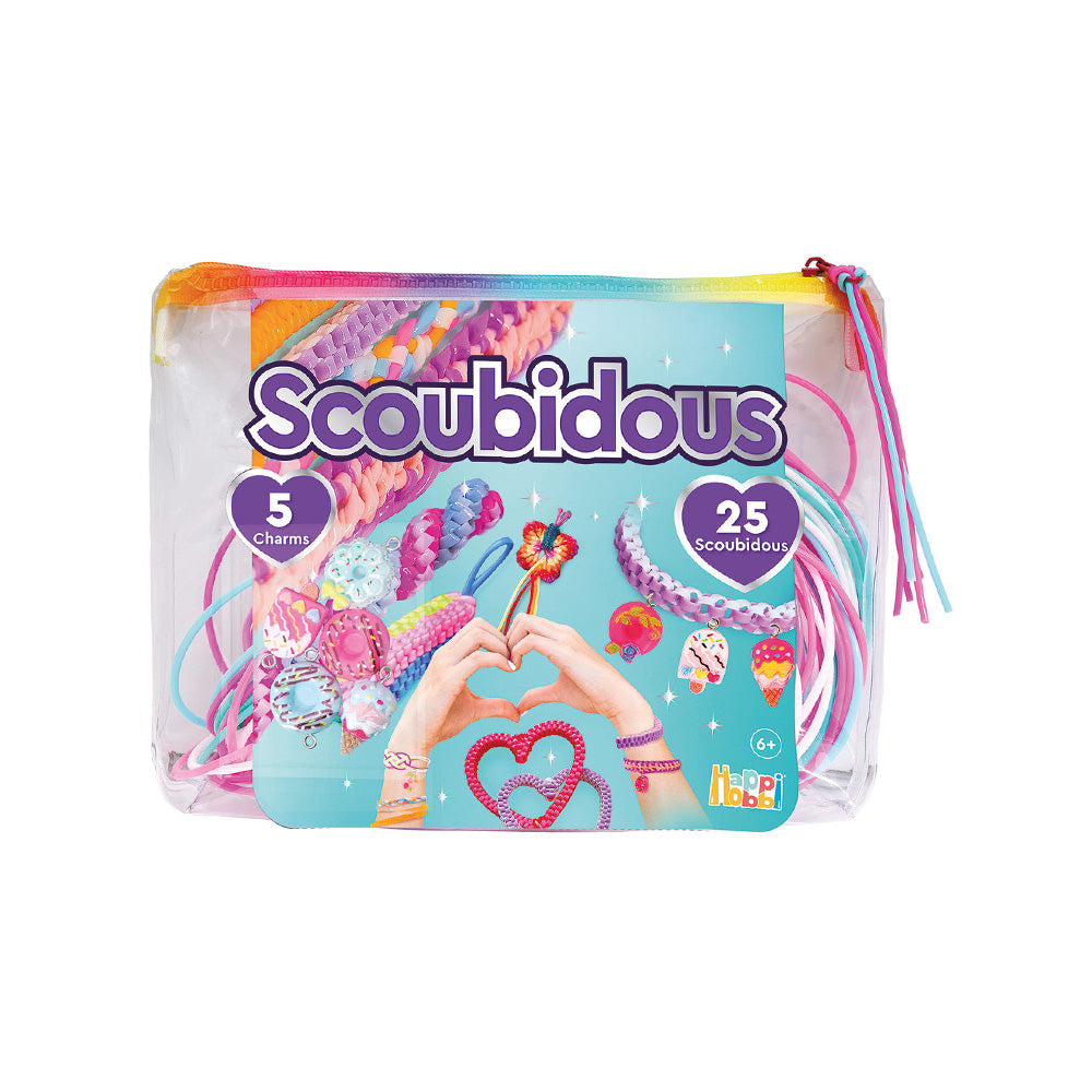 HappiHobbi Scoubidous Τσαντάκι Με 25 Scoubidous & Αξεσουάρ Για 6+ σε 2 Σχέδια - 1 Τμχ