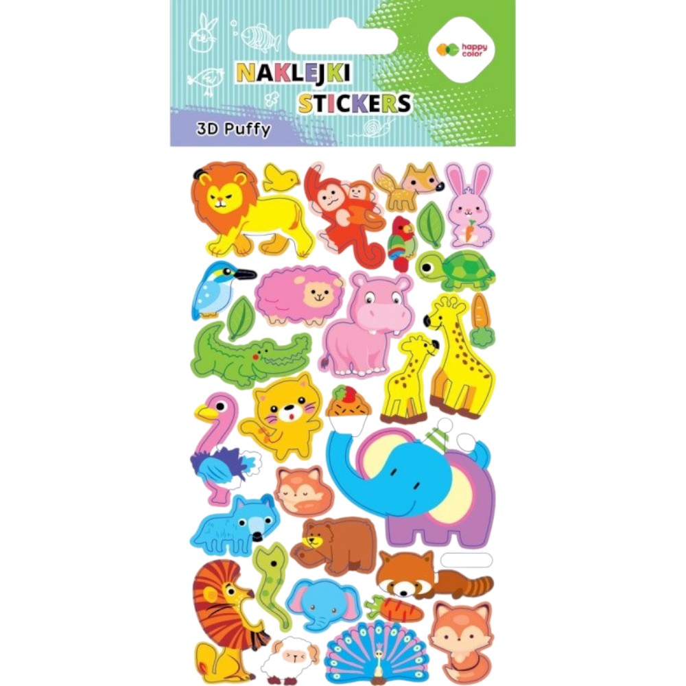 Happy ColorHappy Color Αυτοκόλλητα Puffy Ζωάκιαpapell.gr