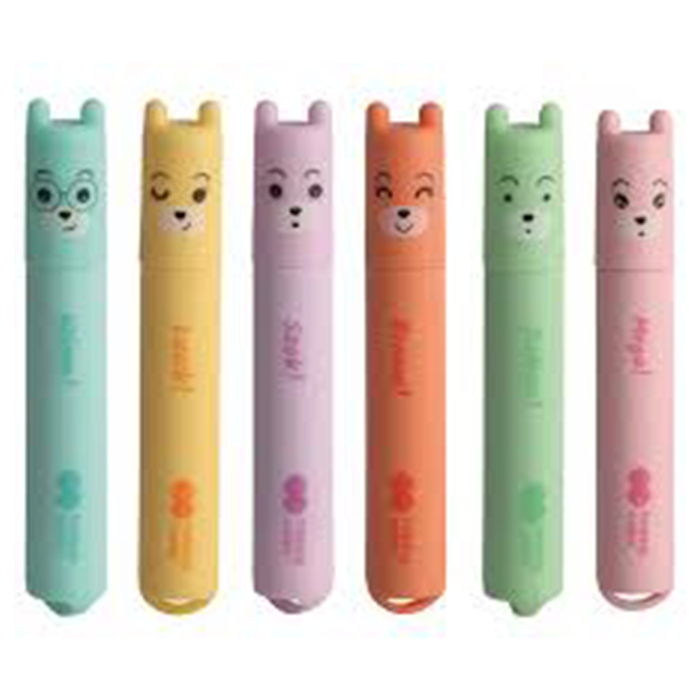 Happy ColorHappy Color Mini Highlighters Pastel Ζωάκια 6Τμχpapell.gr