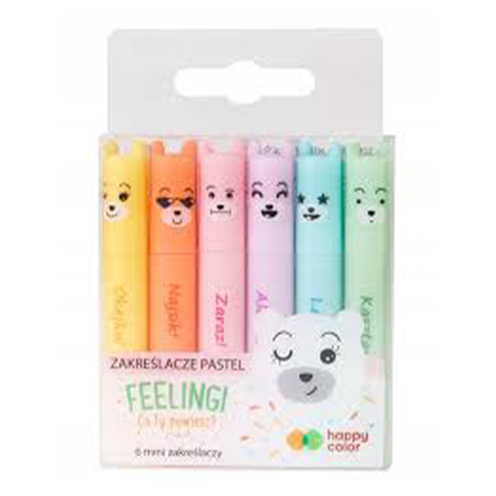 Happy ColorHappy Color Mini Highlighters Pastel Ζωάκια 6Τμχpapell.gr
