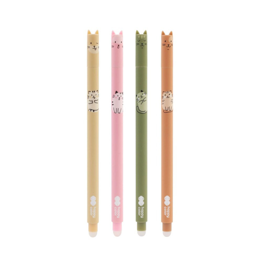 Happy Color Στυλό που Σβήνει Gel 0.5mm Warm Kitty σε 4 Σχέδια - 1 Τμχ