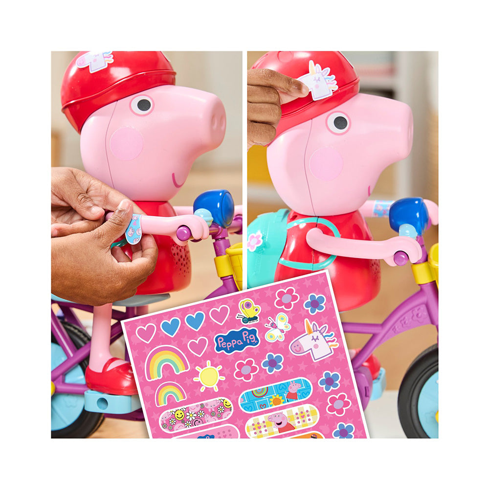 Hasbro Peppa Pig Ready, Pedal, Go! Κούκλα 20 εκ. με Ποδήλατο, Ήχους & Αντιδράσεις 