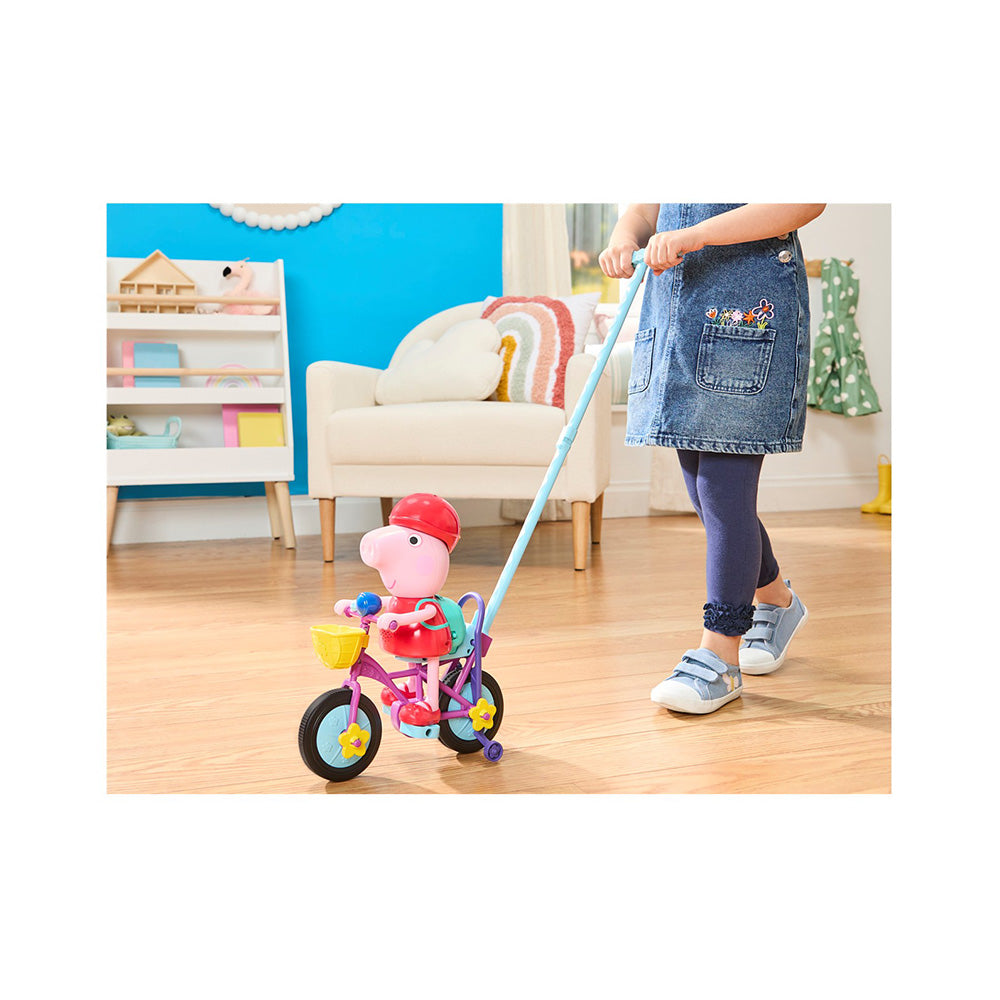 Hasbro Peppa Pig Ready, Pedal, Go! Κούκλα 20 εκ. με Ποδήλατο, Ήχους & Αντιδράσεις 