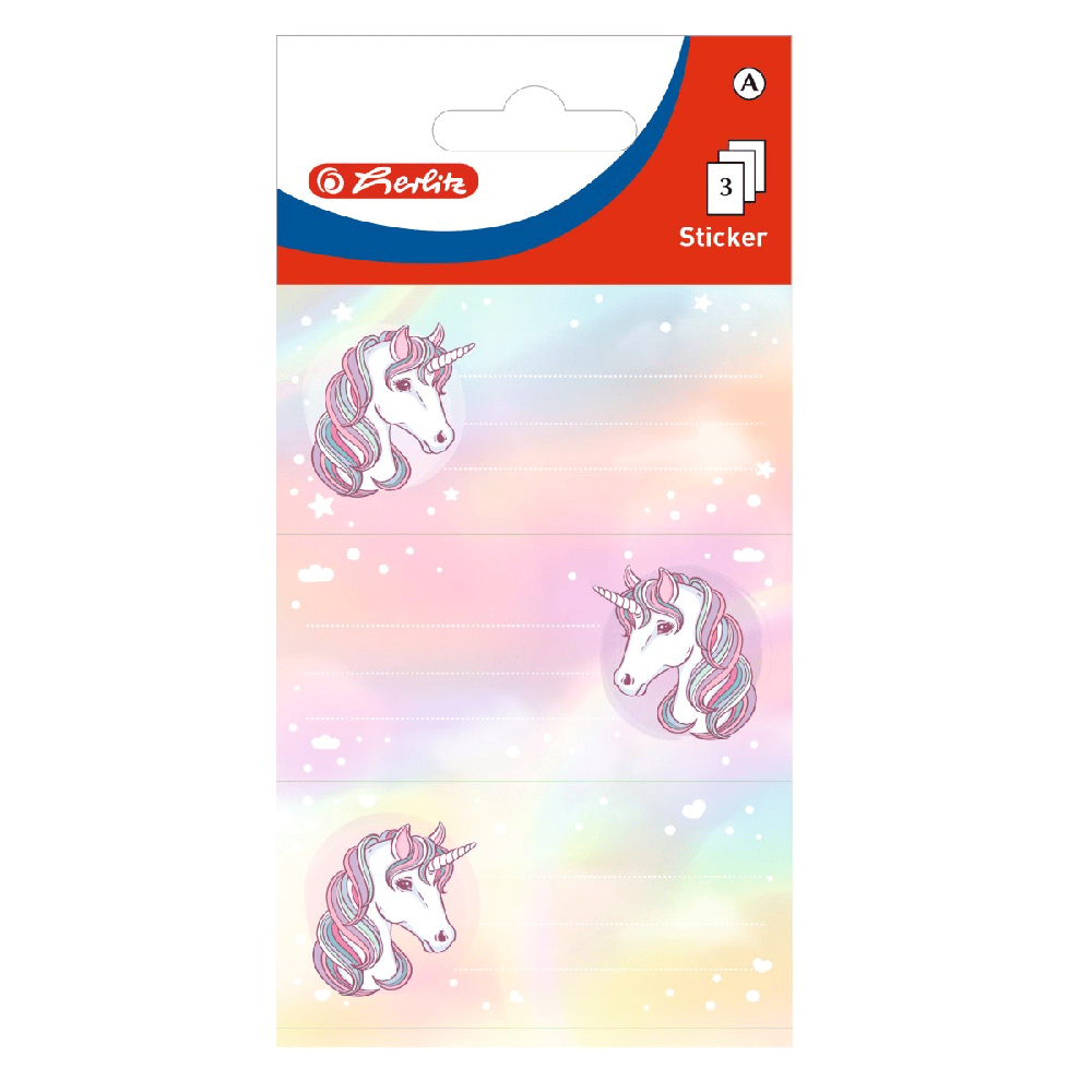 Herlitz Ετικετες Αυτοκολλητες Μονοκερος 3 Φυλλα