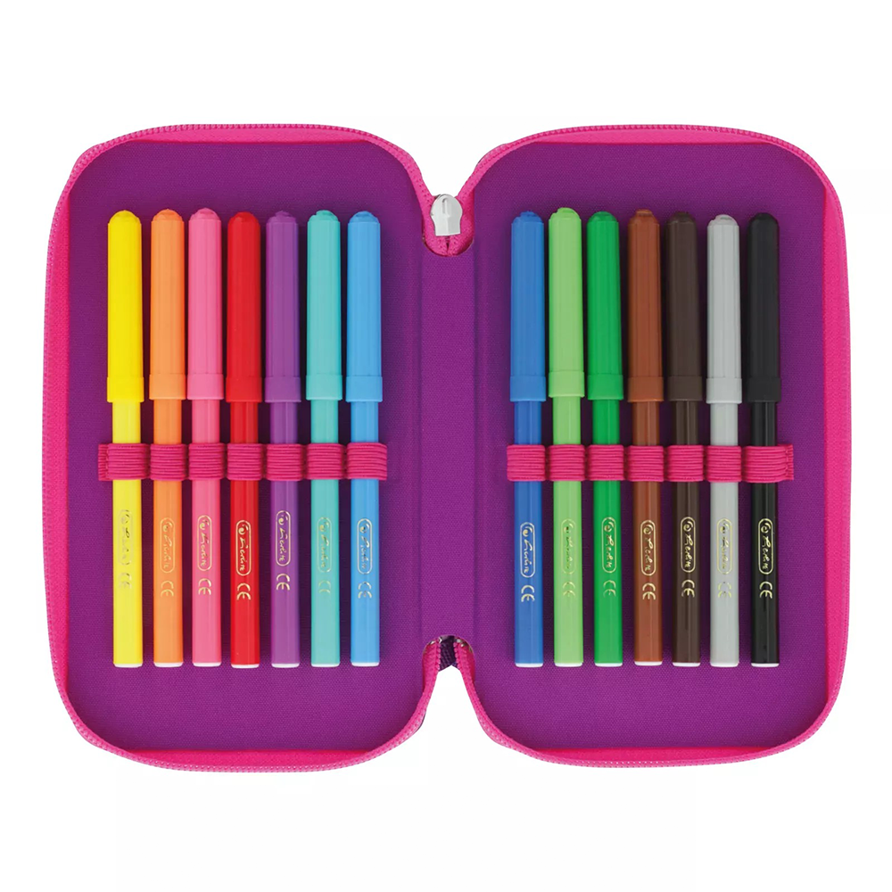 Helitz Κασετίνα Τριπλή Γεμάτη Dip Dye Pink/ Purple 3 - 1 Τμχ