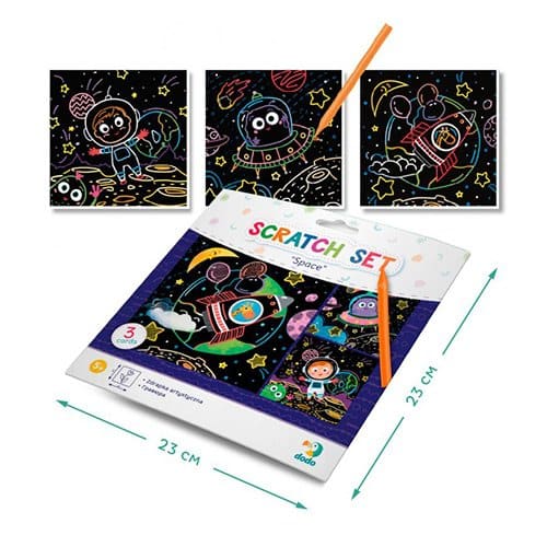 Scratch Set Space – Σετ Ζωγραφικη Με Ξυστο Διαστημα Do300217