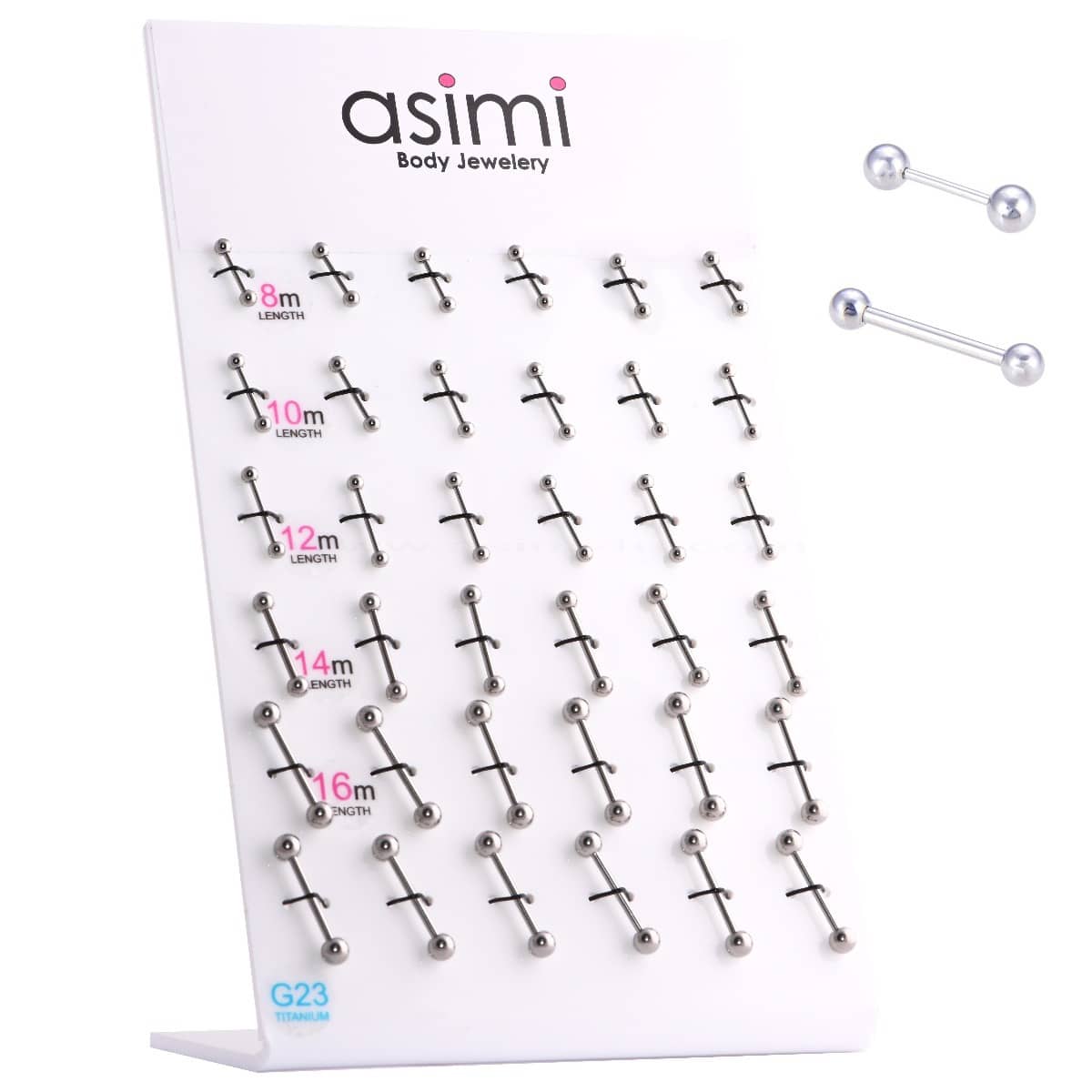ASIMIΣκουλαρικι Αφαλου Barbell Titanium G23papell.gr