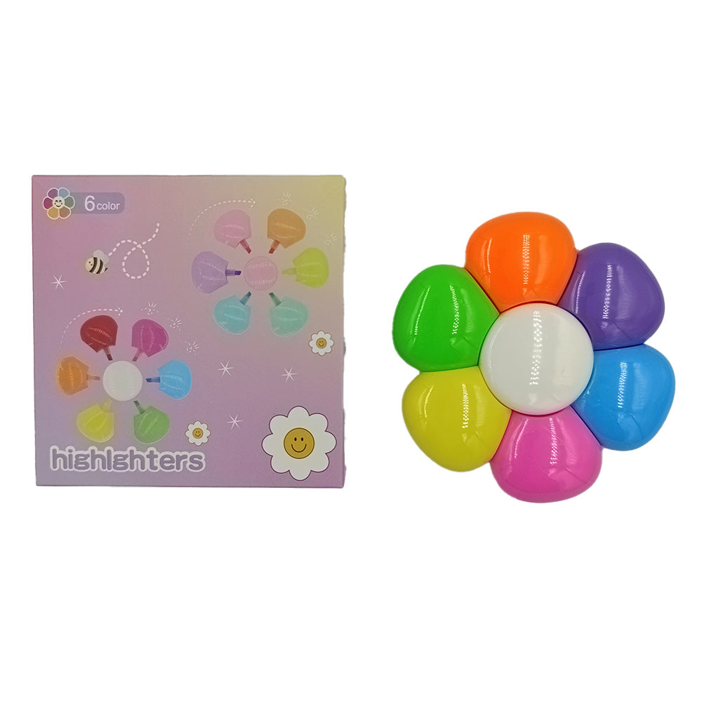 OEMΜαρκαδόροι Υπογράμμισης Σε Σχήμα Λουλούδι Σετ 6 Χρώματαpapell.gr