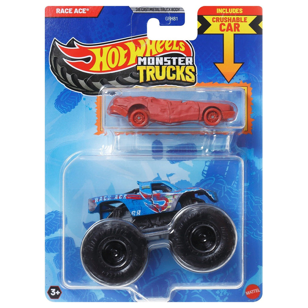 MattelHot Wheels Όχημα Monster Trucks Με Αυτοκινητάκι Monster Trucks Race Ace Όχημα Παιχνίδιpapell.gr