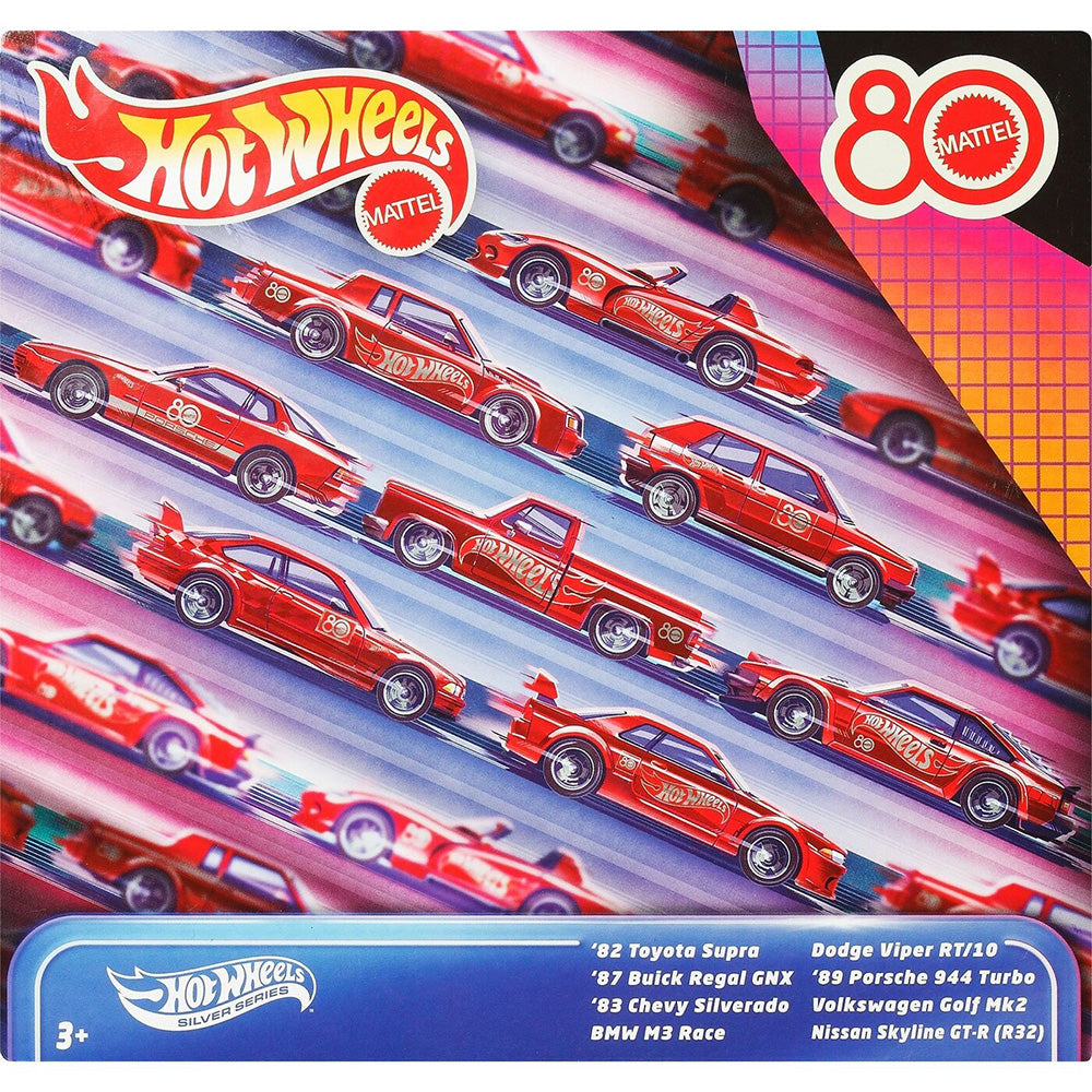 Hot Wheels Silver Series Σετ Mε 8 Die-Cast Αυτοκινητάκια Mattel 80 Χρόνια 1:64 