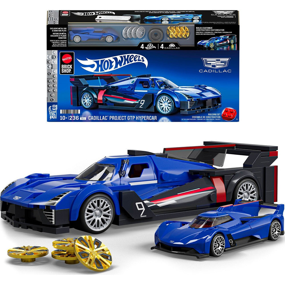 Hot Wheels Cadillac Project GTP Hypercar Building Toy Kit (236 Pieces), For Collectors 