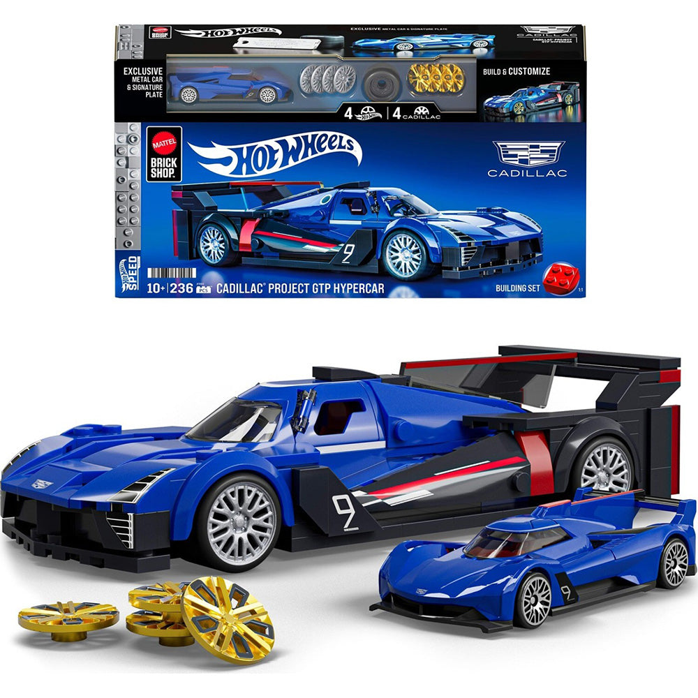 Hot Wheels Cadillac Project GTP Hypercar Building Toy Kit (236 Pieces), For Collectors 