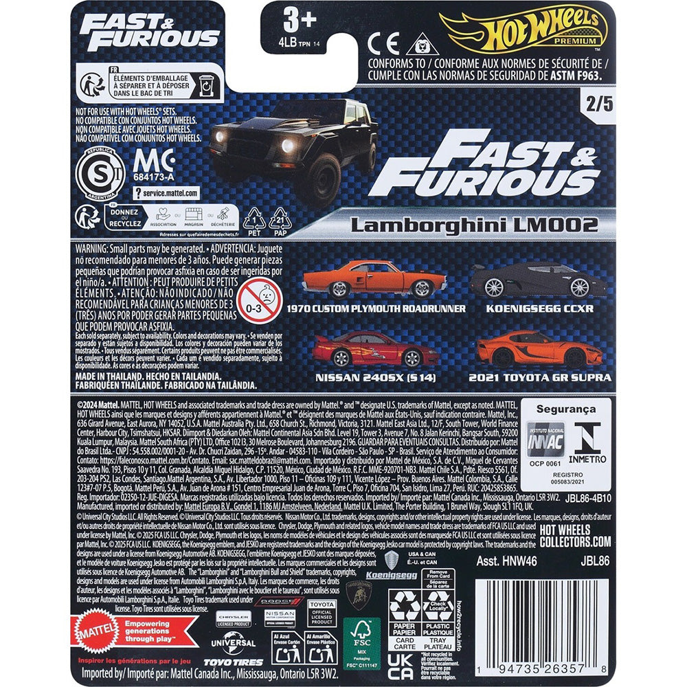 Hot Wheels Fast And Furious Lamborghini Lm002