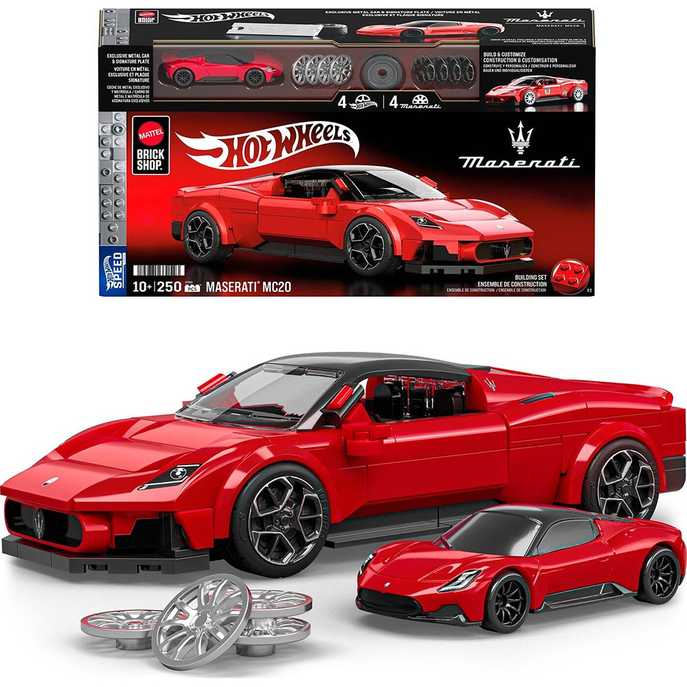Hot Wheels Maserati Mc20 Building Toy Kit (250 Pieces), For Collectors 