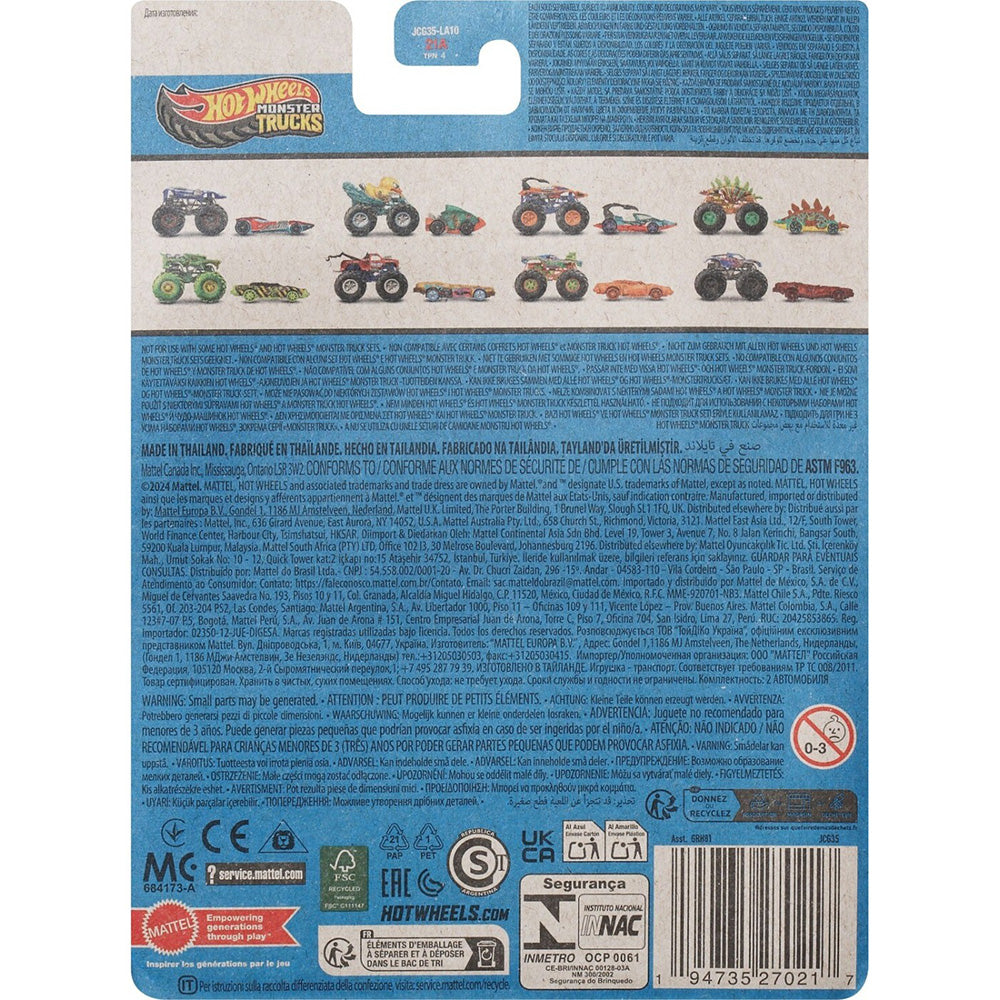 Hot Wheels Monster Truck & Car, 1:64 Scale Die-Cast Truck & Car (2 Vehicles) Ramblin Wrecker 