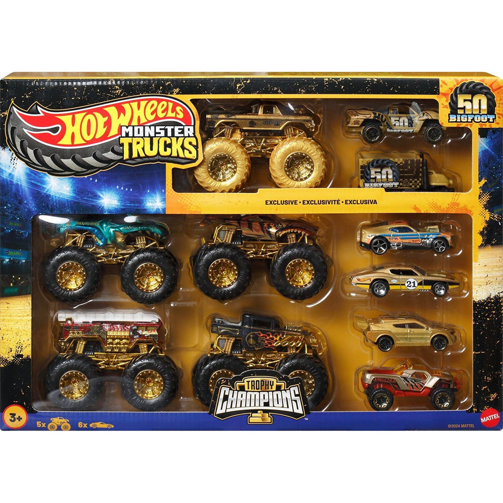 Hot Wheels Monster Trucks Bigfoot Trophy Champions Collection Die-Cast Cars Σετ Των 12 Όχημα Παιχνίδι 