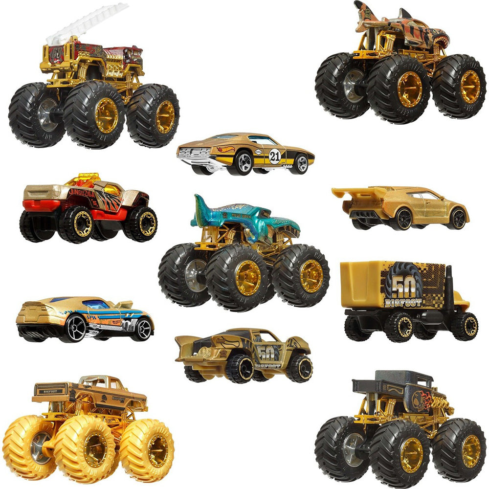 Hot Wheels Monster Trucks Bigfoot Trophy Champions Collection Die-Cast Cars Σετ Των 12 Όχημα Παιχνίδι 