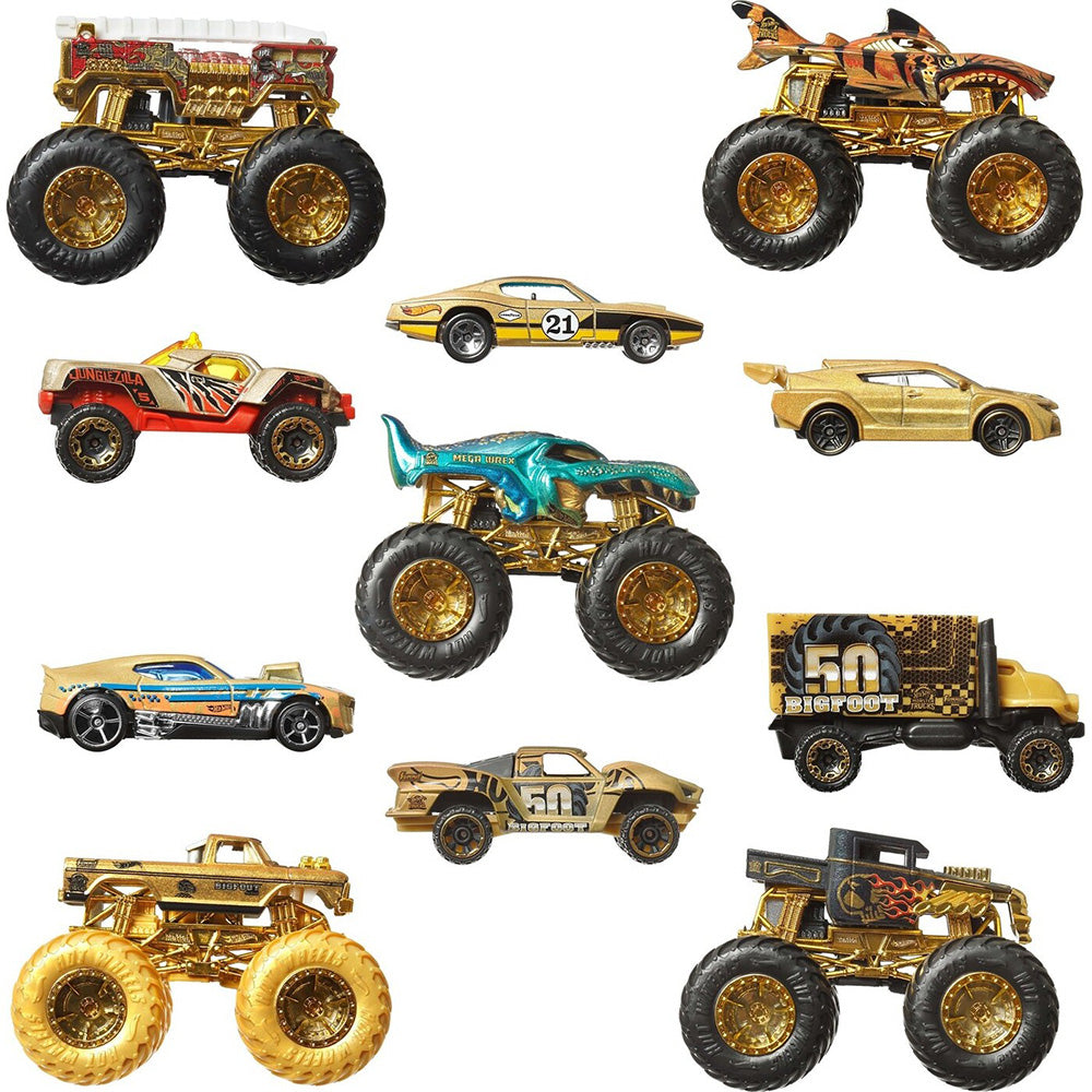 Hot Wheels Monster Trucks Bigfoot Trophy Champions Collection Die-Cast Cars Σετ Των 12 Όχημα Παιχνίδι 