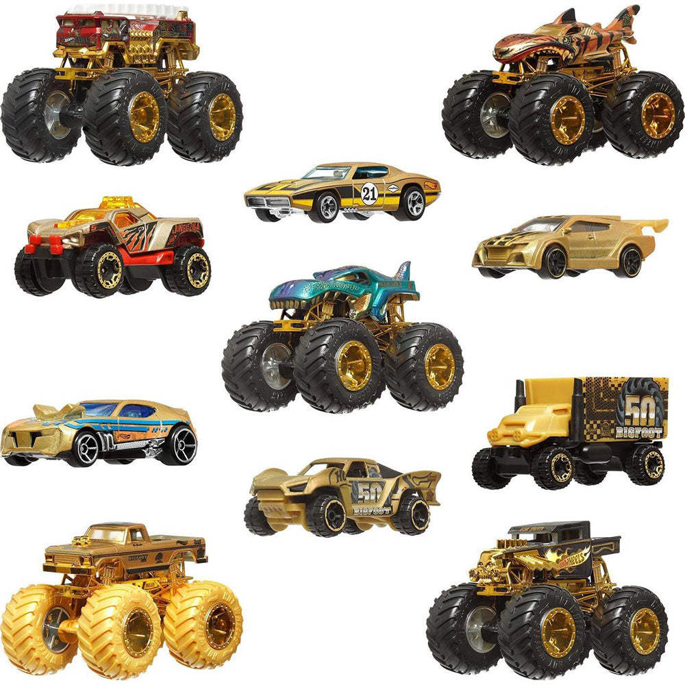 Hot Wheels Monster Trucks Bigfoot Trophy Champions Collection Die-Cast Cars Σετ Των 12 Όχημα Παιχνίδι 