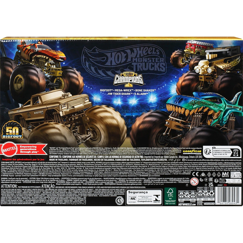 Hot Wheels Monster Trucks Bigfoot Trophy Champions Collection Die-Cast Cars Σετ Των 12 Όχημα Παιχνίδι 