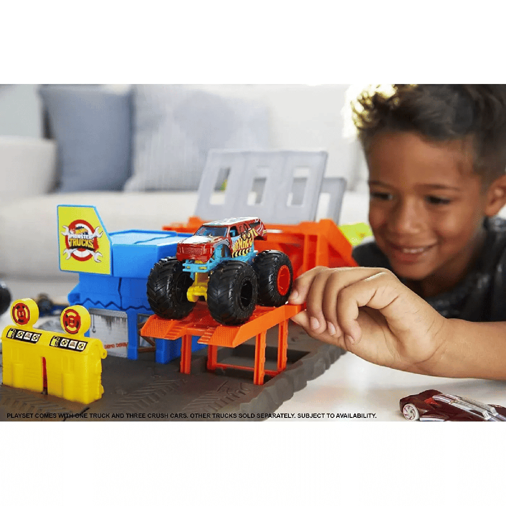 Hot Wheels Monster Trucks Σετ Σούπερ Εκρήξεις & Συγκρούσεις Blast Station