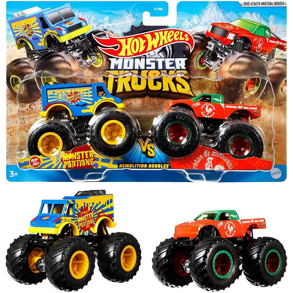 Hot Wheels Οχήματα Monster Trucks Σετ Των 2