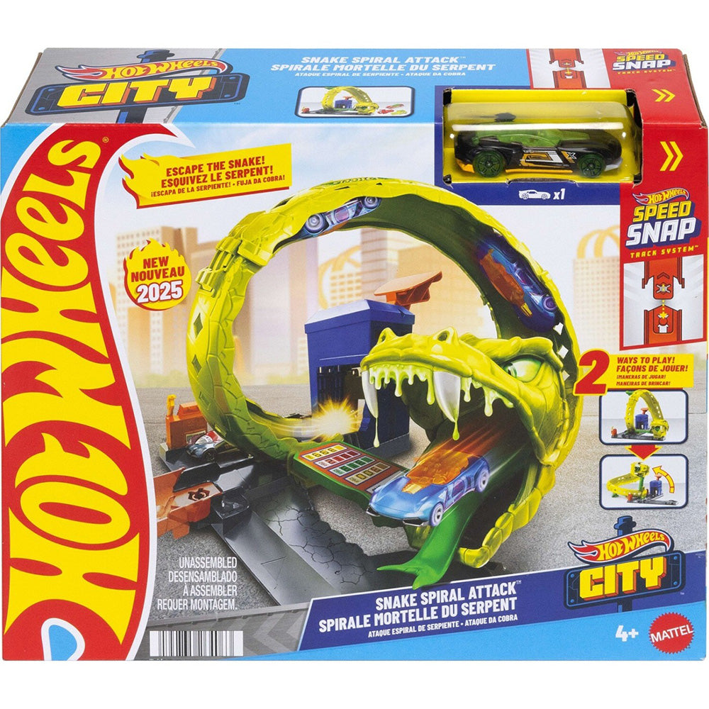 Hot Wheels City- Πίστες Με Θηρια Snake Spiral Attack City Όχημα Παιχνίδι 