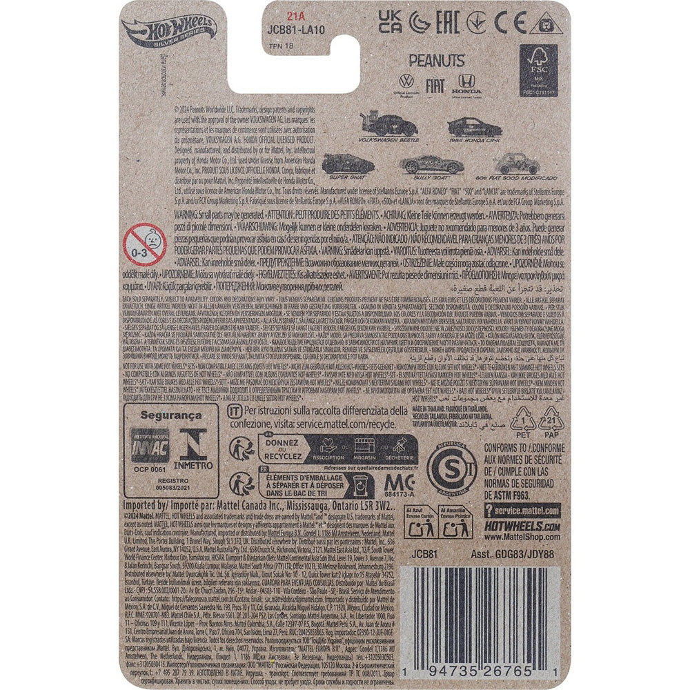 Hot Wheels Silver Series Peanuts Volkswagen Beetle Snoopy 