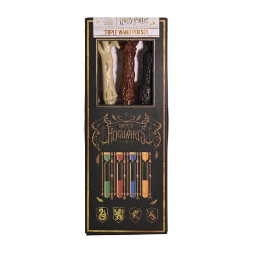 Harry Potter Triple Wand Pen Pack- Colorful Crest