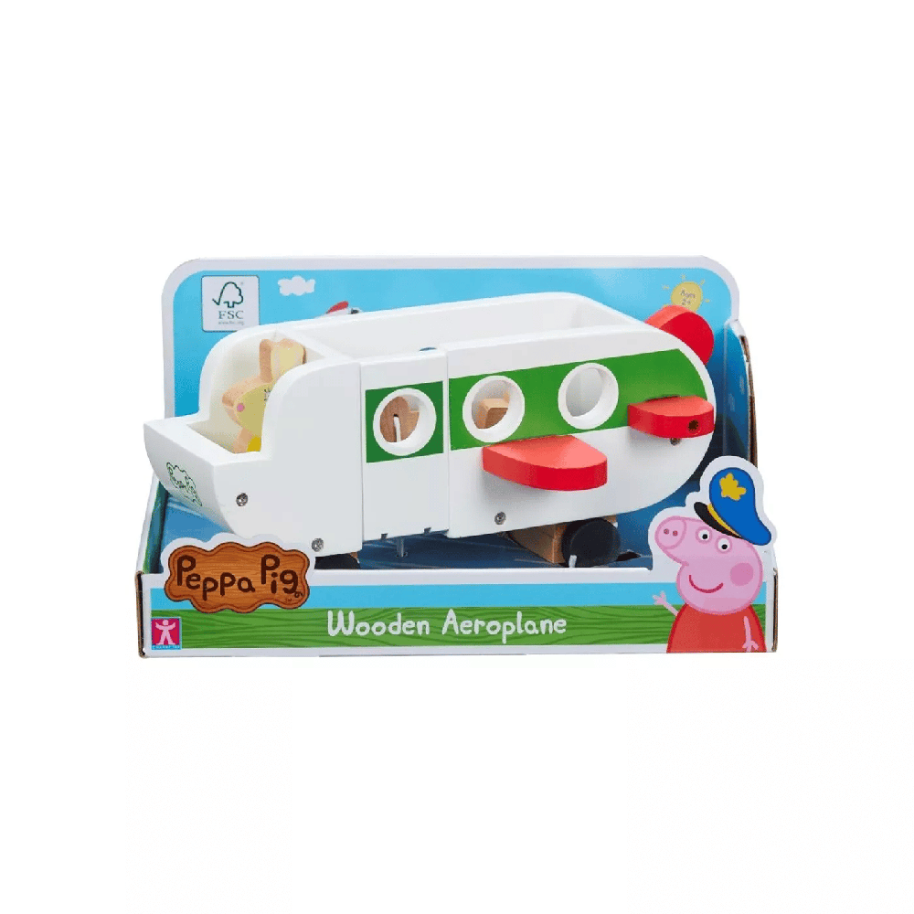 Peppa Pig Ξυλινο Αεροπλανο Με Φιγουρα