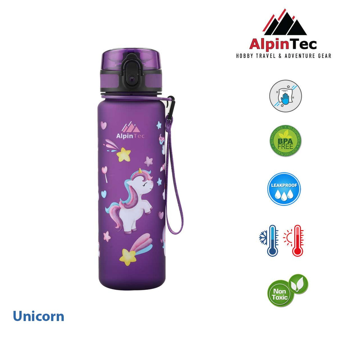 Alpintec Παγουρι Kids 500Ml Purple Unicorn