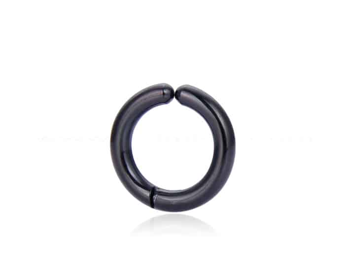 Σκουλαρικι Abrbell Surgical Steel Black Fake Hoop 2.5 X10-12-14Mm