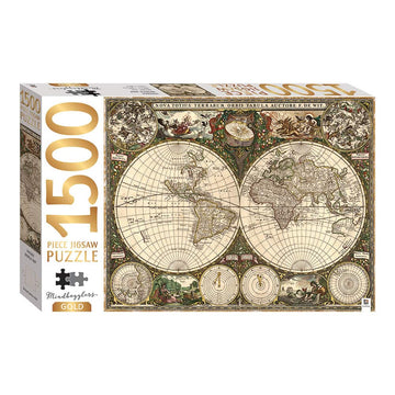 Mindbogglers Gold Jigsaw:Vintage World Map