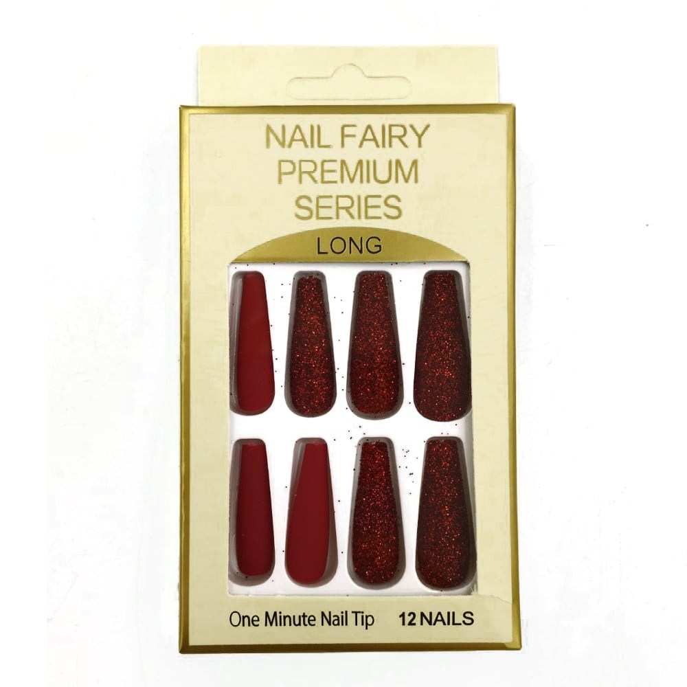 Nail Fairy Premium Series Long Με Glitter 12 Τμχ