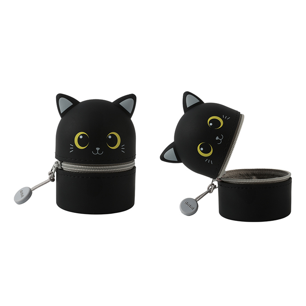 i-Total Mini Silicone Κασετίνα Black Cat 8,5 εκ
