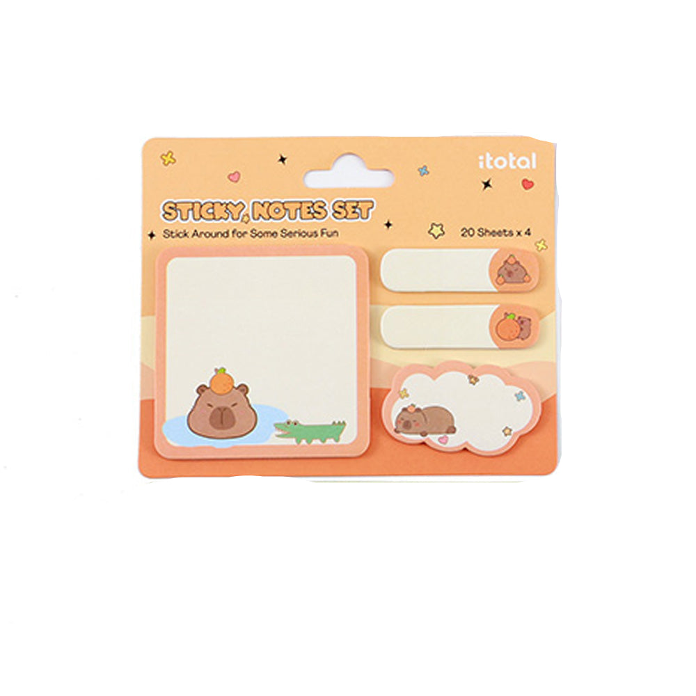 I Total Χαρτάκια Sticky Memos Capybara Πορτοκαλί - 4 Τμχ