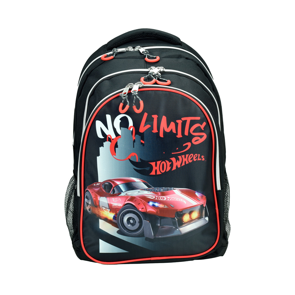 Gim Σχολική Τσάντα Πλάτης Δημοτικού Οβάλ Hot Wheels Retro 35x20x46 εκ