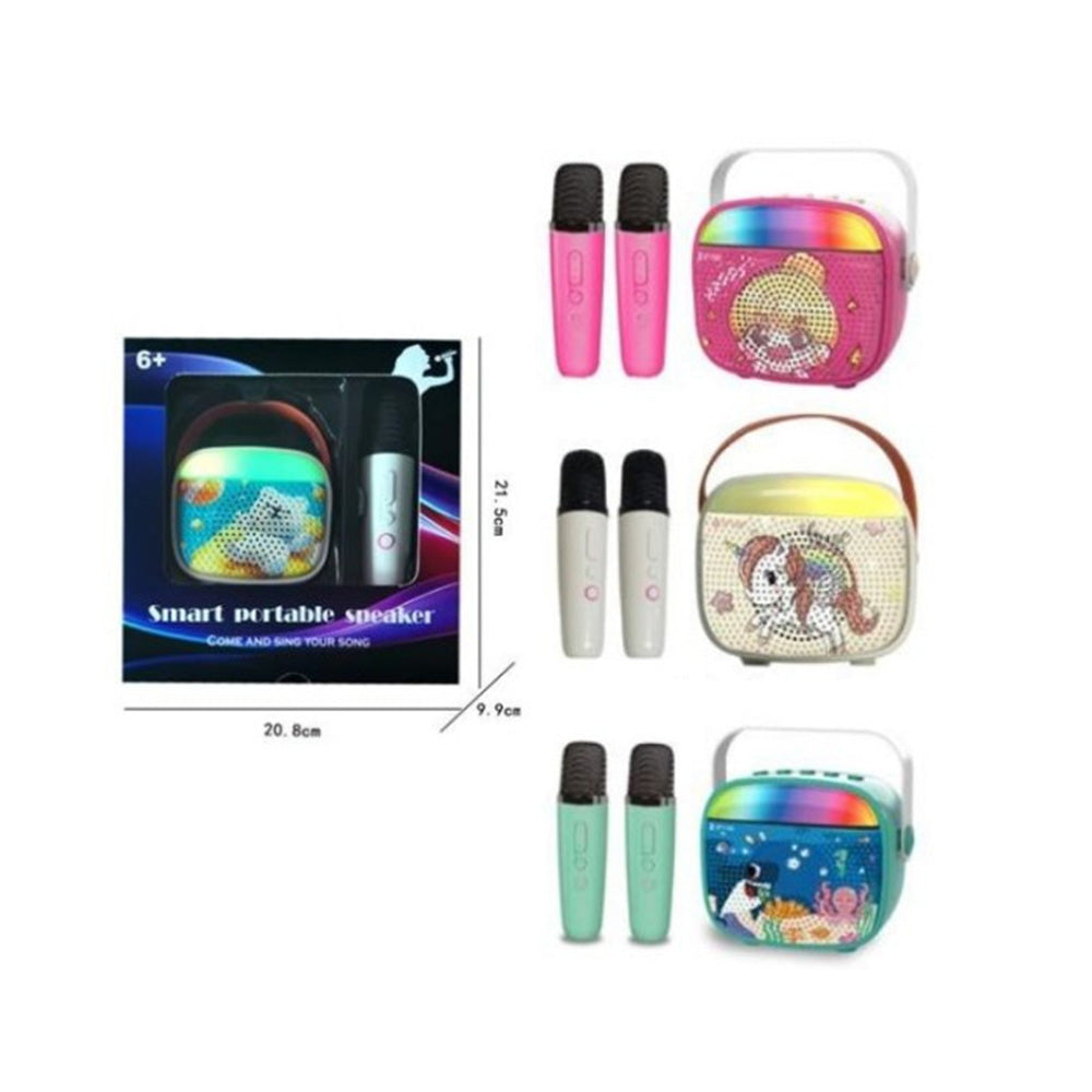 Ηχείο Bluetooth Karaoke & 2 Μικρόφωνα Διάφορα Σχέδια 22X20X10εκ
