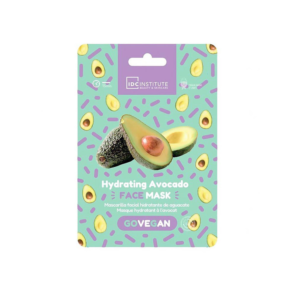 IDC Go Vegan Face Mask Avocado 23gr – Μάσκα Πανί για Ενυδάτωση & Αντιγήρανση