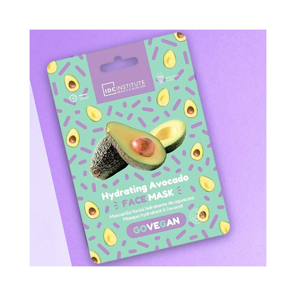 IDC Go Vegan Face Mask Avocado 23gr – Μάσκα Πανί για Ενυδάτωση & Αντιγήρανση