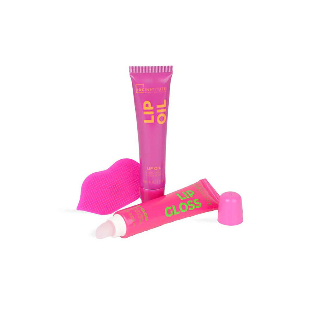 IDC Institute Glissy Lip Care Trio Set – Lip Gloss 10ml, Lip Oil 10ml & Lip Pad