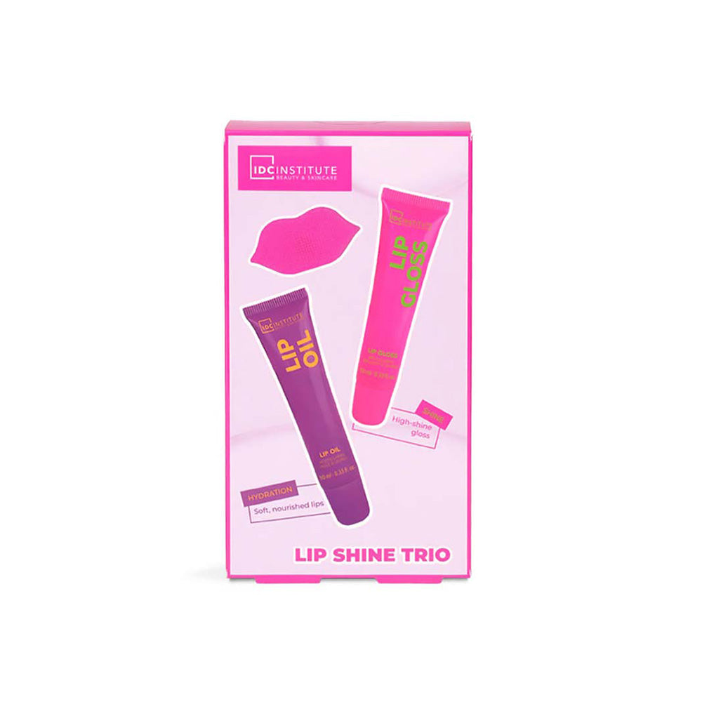 IDC Institute Glissy Lip Care Trio Set – Lip Gloss 10ml, Lip Oil 10ml & Lip Pad